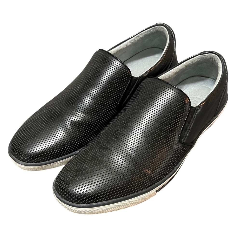 Kenneth Cole Reaction Center Slip On Mens 8 Black Perforated Sneakers Low Top